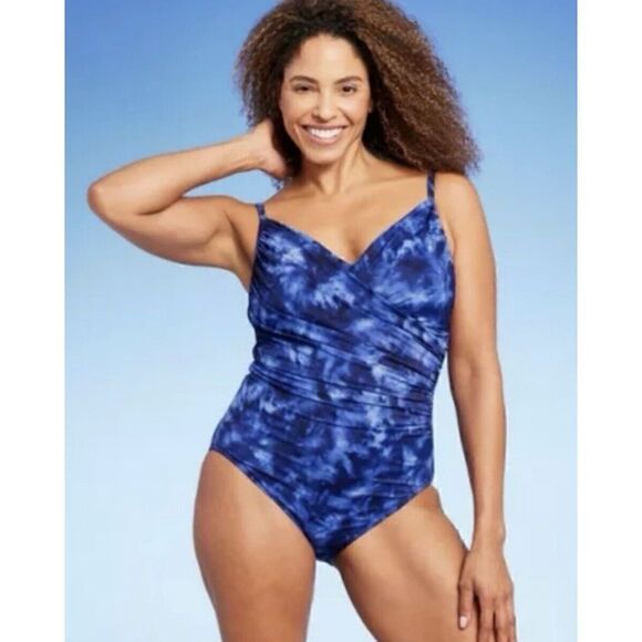 Women's UPF 50 Twist-Front Over the Shoulder One Piece Swimsuit. XL. NWT. 1 - Picture 1 of 6